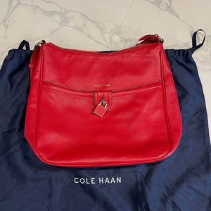 Cole Hann Soft Pebbled Leather Shoulder bag with adjustable strap
